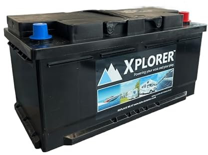 12V Xplorer 100AH LEISURE BATTERY, Low Height Dual Purpose Flooded Lead-Acid Battery, Caravan Motorhome Marine Boat 12V Battery, Multipurpose Starter & Leisure Hookup Use