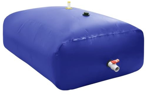 vidaXL Wassertank mit Wasserhahn, Regenwassertank mit Wasserschläuchen, Regentonne für die Aufbewahrung von Nichttrinkwasser, Faltbar Blau 3000L PVC