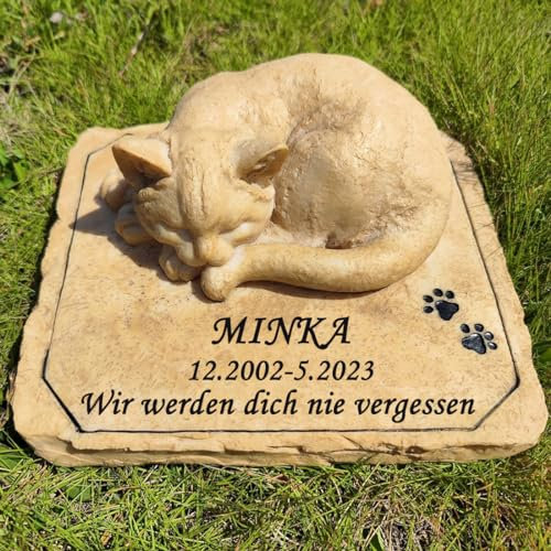 Cat Memorial Outdoor Stein Personalisierte Gedenkstein Grabstein Personalisierte Katze Garten Statue Haustier Memorial Geschenke oder Katze Grab Marker Statue Haustier Verlust Geschenke wasserdichte
