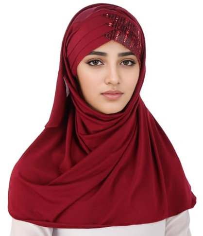 Beokeuioe Hijab Für Damen, Türkisch Kopftuch Muslim, Frauen Konfektionskleidung Schal Kleider, Muslim Weicher Jersey Kopftücher Muslimisch Abaya Gebetskopftuch Tuch Schal