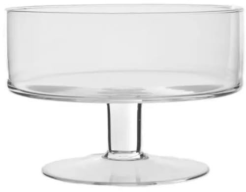 AzaliaDesign Cuenco de cristal con pie decorativo de cristal, frutero, cuenco decorativo con pie para caramelos, diámetro de 20 cm, altura de 12,5 cm