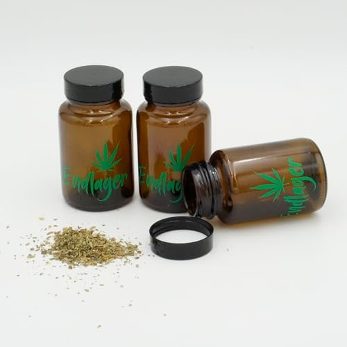 MIXXwelt PREMIUM Stash Jar Kräuterdose Weed Glas 3er Set Aufbewahrungsgläser