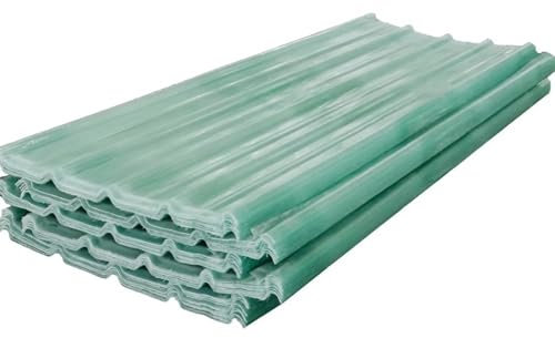 Wellplatten Dach Transparent, 1mm Polycarbonatplatten Gewächshaus Platten, Wetterfeste Platten Außen Dachplatten, Frp-tageslichtplatten für Gewächshaus Balkon Dachplatten(20Pcs,0.9x0.5m/35x20in)