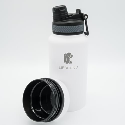 LIEBHUND ThermoBott – Botella de agua de 700 ml de acero inoxidable aislado, termo para perros con cuenco