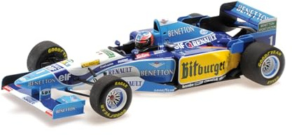 Minichamps 1/18 Modellauto: Benetto. Renaul. B195 Michael Schumacher Winner European GP World Champion 1995 - Metall, für Erwachsene und Teenager, Formel-1-Fans, Michael-Schumacher-Enthusiasten