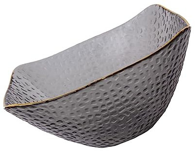 GREENADSCAPE ensaladera frutero Transparente Cuenco de Verduras Cuenco para Servir Aperitivos tazones de Cereal Fruit Bowl tazón de Verduras Transparente Plato Cuadrado para Servir Vidrio Grey