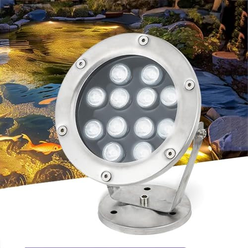 Luces De Fuente Sumergible LED - Foco LED Piscina, Luces LED Subacuáticas De Ángulo Ajustable De 360°, Foco De Piscina Impermeable, Luces Sumergibles De Acero Inoxidable A Prueba De Agua IP68(Green,6W