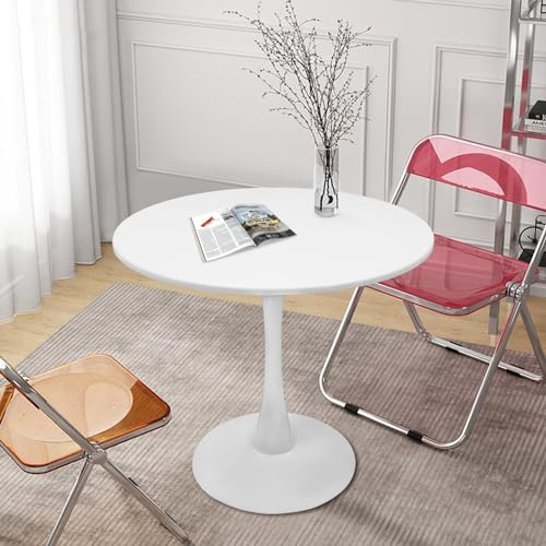 Mesa de comedor con cúpula blanca de medio siglo – Mesa de comedor de cocina, mesa redonda, diseño de cintura pequeña, mesa informal americana, moderna mesa de sofá estilo americano, moderno tulipán