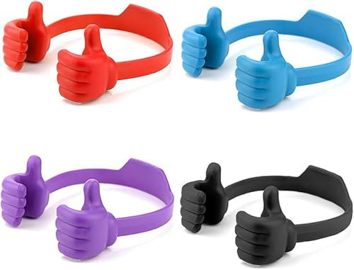 Sfunpu Phone Stand Holder 4 Pcs Thumbs Up Lazy Hand Arm Finger Holder Novelty Portable Desk Mobile Cell Phone Kickstand Cute Cheap Accessories Gifts for Teen Kid Girl (blue, mudium)