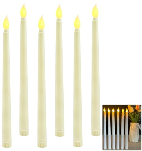 Greacesrio 6 Piezas Velas Led Efecto Llama, Velas Electricas a Pilas | Velas LED flotantes, para San Valentín, Cumpleaños, Fiestas, Navidad, Festivales, Luz Blanca Cálida