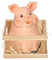 Design B-Ware Sparschwein im Gehege niedliche Ferkel Spardose Sparschwein im Stall Keramik lustige Sparbüchse Schweinchen
