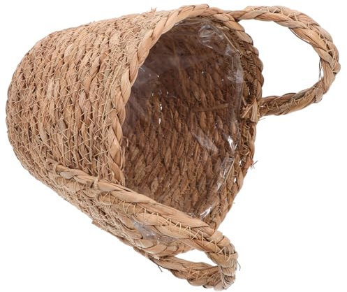 Geflochtener Pflanzenkorb aus Bulrush, Leicht, Multifunktional, Khaki