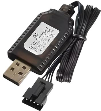 Swiftctrl USB Chargeur Câble RC Universel pour Batterie LiPo 2S 7.4V avec Connecteur SM-3P, Câble de Charge Compatible Voiture RC Bateau RC Drone RC Avions RC et Autres Jouets télécommandés