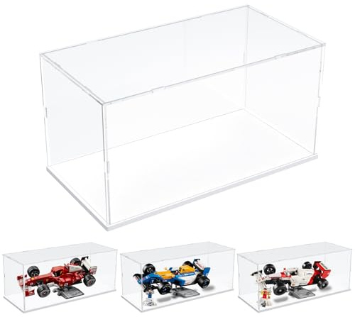 DuvinDD Acryl-Vitrine für LEGO Ayrton Senna für Lego Williams f1 Auto für LEGO Star Wars Schiffe, transparente Acryl-Displaybox für Sammlerstücke, staubdichter Schutz, Vitrine (40 x 20 x 20 cm, weißer