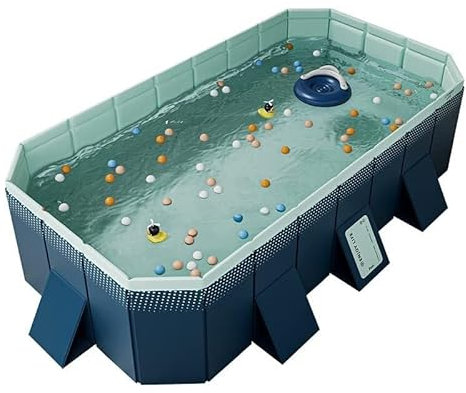 Grande piscine pliable rectangulaire d'été non gonflable – Parfaite pour s'amuser en famille et se détendre