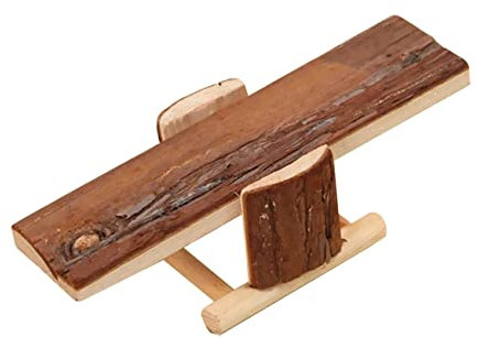 Milisten Wooden Seesaw Toy for Hamster Pet Chew Toy for Cage Natural Material for Playing
