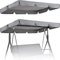 Replacement Swing Cover, 2 & 3 Seater Garden Swing Seat Canopy Cover, Waterproof Windproof Anti-UV Outdoor Swings Chair Canopy for Patio, Porch, and Garden,01,249 * 185 * 18cm