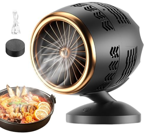 Kitchen Extractor Fan - Silent Mini Tabletop Ventilation Hood for BBQ, Hot Pot, and Fondue - Compact Countertop Cooker Hood for Camping and Kitchen Use