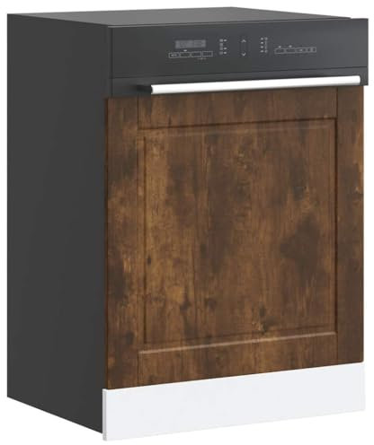 Brokky 854142 Dishwasher Panel Porto Smoked Oak 60x1.5x67 cm Engineered Wood Dishwasher Cover for Door Front,Decorative Kitchen Dishwasher Panel Refrigerator Decor