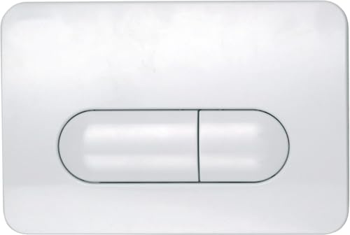 MEPA WC-Betätigungsplatte MEPA Space 2-M (Weiß, 215x145x15 mm, aus Kunststoff, Betätigung von vorne oder oben, 2-Mengen-Technik pneumatisch für Sanicontrol UP-Spülkästen B21) 420851