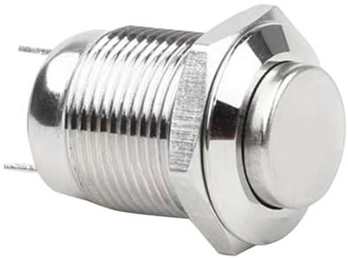 Botón pulsador pequeño – 12 mm autoreiniciable multifunción | Pulsador Momentáneo de Metal para caminar parada, para electrónica doméstica taller de máquina al aire libre de automóviles