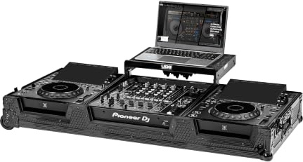UDG Ultimate Flightcase AlphaTheta CDJ-3000X/DJM-A9 Plus, Schwarz | Robuste 9-mm-Sperrholzschale; Schmetterlingsverriegelungen; verstärkte Eckschützer; gepolstertes Schauminnere