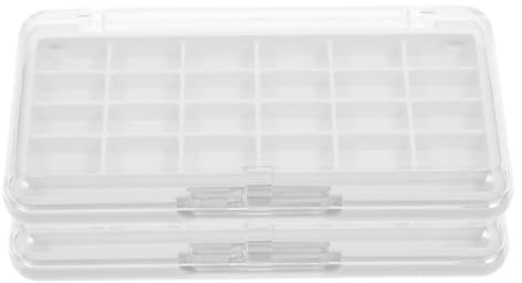 Boîte de Palette de Maquillage Vide 24 Couleurs, Lot de 2 | Couvercle Transparent, As Abs Pp, Format Blanc, Usage Diy, pour Passionnés de Maquillage