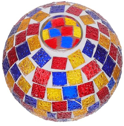 VALICLUD Retro Buntglas Lampenschirm Ersatzglas Mosaik 16x16x13cm für E26 E27 Tischlampe Nachttischlampe Wohnzimmer Flur Beleuchtung