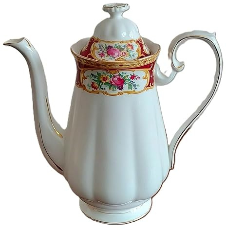 Royal Albert Lady Hamilton Caffettiera - Altezza ca. 24 cm con coperchio - Bone China - Originale