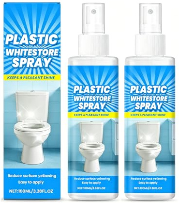 2PCS Heavy Duty Yellow Stain Remover, Plastic Yellowing Remover & All Purpose Cleaner, Plastic Yellowing Agent Remover Spray, Yellow Plastic Restorer for Toilet Seats, Appliances, Wall, Floor(100ml*2)