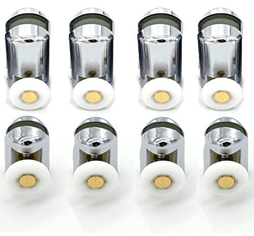 8 x ChromeplatedTop Bottom Single Shower Rollers/Runners/Wheels Replacements 25mm