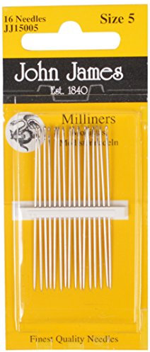John James Milliners / Straws Hand Sewing Needles - Size 5 - 12/pk
