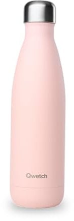 QWETCH - Bouteille Isotherme INOX - Maintient Vos Boissons au Chaud Pendant 12 Heures & au Frais Pendant 24 Heures – BPA Free - Marque Française (Rose pastel, 500 ML)