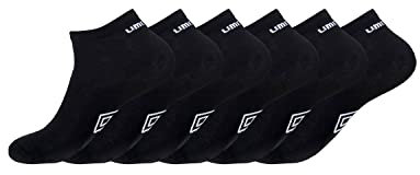 UMBRO Calzini Uomo Traspirante, set di 6 Calze Sportive Uomo, vestibilità perfetta, tessitura con imbottiti, Nero, Taglie 39/42
