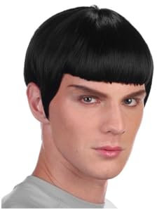 DISBACANAL Kapitän Spock Perücke - Schwarz, Glatt, Wig, WIG, Modern, Herren, Futuristisch, Schwarz, Perücke