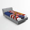 ABAKUHAUS Sport Spannbetttuch, USA-Flagge und Baseball, Soft Dekorativer Stoff Bettwäsche Rund-um Elastischer Gummizug, 90 cm x 200 cm, Rot Navy