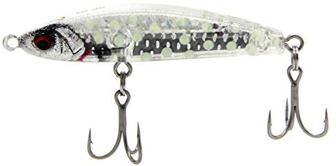 Savage Gear Gravity Bleistift - Micro Bleistift Köder für Wolfsbarsch, Makrele, Kabeljau, Weitwurf, flaches Profil für hervorragenden Grip im Wasser, Salzwasser Angelköder Crystal White Glow 5 cm