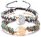 GOODCHANCEUK - Braccialetto da yoga con albero della vita, 2 pezzi, realizzato a mano, in pietra naturale, turchese africano, intrecciato, braccialetto dell'amicizia da donna, con confezione regalo,