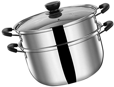 Faitout Inox 20Cm Avec Insert Vapeur - Marmite À Soupe Multifonctionnelle Compatible Induction - Casserole En Acier Inoxydable Avec Poignées Antiadhésives