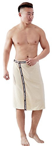 Saunakilt Herren, verstellbar Saunahandtuch Duschtuch mit Druckknöpfe, Große Schnelltrockend Saunatuch Saunarock Saunasarong, 70 x 140 cm