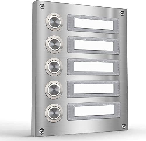 Aufputz Türklingel Edelstahl Aufputzklingel Mehrfamilien Klingeltableau Mehrfamilienhaus (5-Familien)