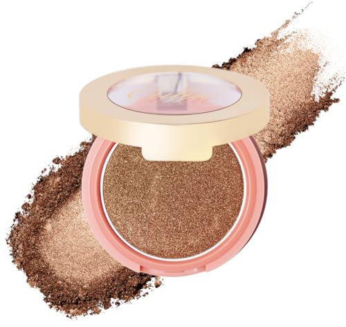 Oulac Fard e Illuminante Bronze Blush,Colore Ricco, Resistente All'acqua e Al Sudore, Lunga Durata,Adatto a Diversi Gruppi Di Pelle,4.8g