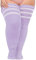 Moon Wood Damen Kniestrümpfe Extra Lange Overknees Strümpfe Thigh High Socken Soft Thermo Leg Warmers Plus Size,Hellviolett & Weiß