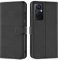 Verco Handyhülle für Oppo Reno 8 Lite 5G Hülle, Bookcase Tasche Flipcover für Oppo Reno8 Lite 5G Case [Kartenfächer/Aufstellfunktion], Schwarz