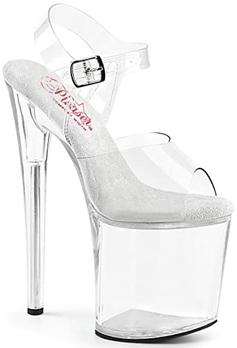 Pleaser Damen NAUGHTY-808 Plateau High Heels Sandalette Clr/Clr 38 EU