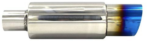 EdorRo Voiture Universel en Acier Inoxydable ArrièRe Tuyau D'éChappement Carré Silencieux Queue Gorge Silencieux Astuce Tuyau 370Mm RôTi Bleu