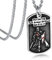 Bandmax Tempelritter Dog Tag Kette Herren Edelstahl Panzerkette Templer Halskette Punk Biker Männerkette Amulett Männerschmuck Länge 55CM+5CM