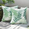 MIULEE Outdoor Kissenbezug Wasserdicht Kissen Wasserfest Dekorative Kissenbezüge Blattmuster Sofakissen Zierkissen Dekokissen für Garten Sofa Couch Wohnzimmer Schlafzimmer 2er Set 50x50 cm Grün