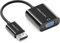 deleyCON Adaptateur Convertisseur DisplayPort vers VGA - Prise Displayport vers Prise Femelle VGA pour PCs Ordinateurs Ordinateurs Portables Projecteurs Écrans - Noir