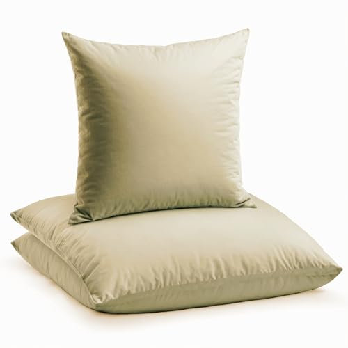 Carpe Sonno einfarbige Bettwäsche 135x200 cm Renforce aus 100% Baumwolle für besten Schlafkomfort – Baumwoll Uni Bettzeug - Renforce Bettwäsche 135 x 200 Sand Beige Uni mit Bettbezug und Kissenbezug